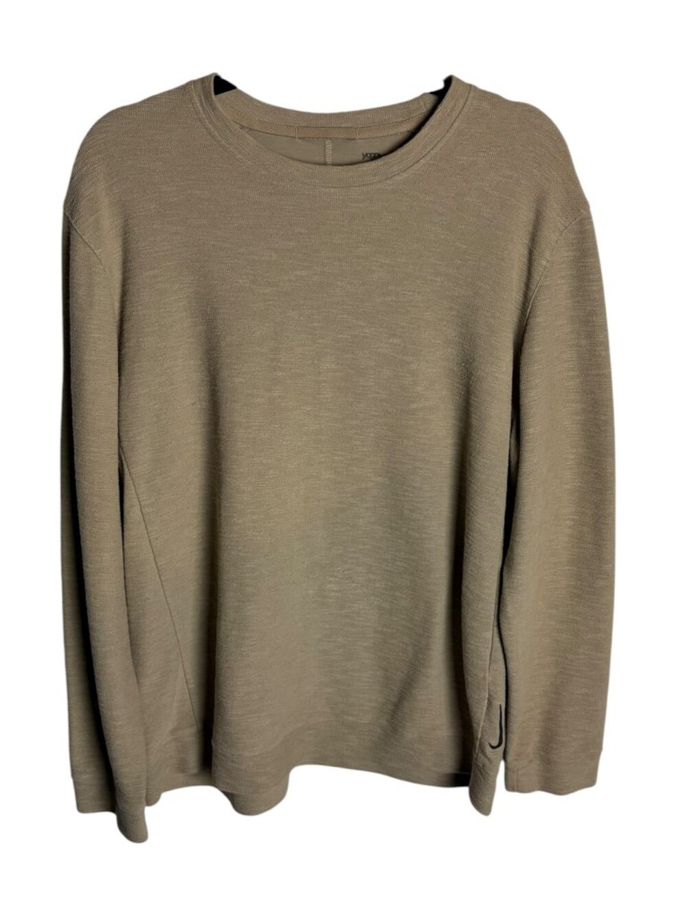 Nike Yoga Dri Fit Women's Size L Camel Brown Neutral Long Sleeve Shirt Textured